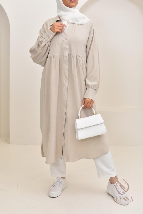 Jazz-effect long shirt, ideal for the approaching summer season
