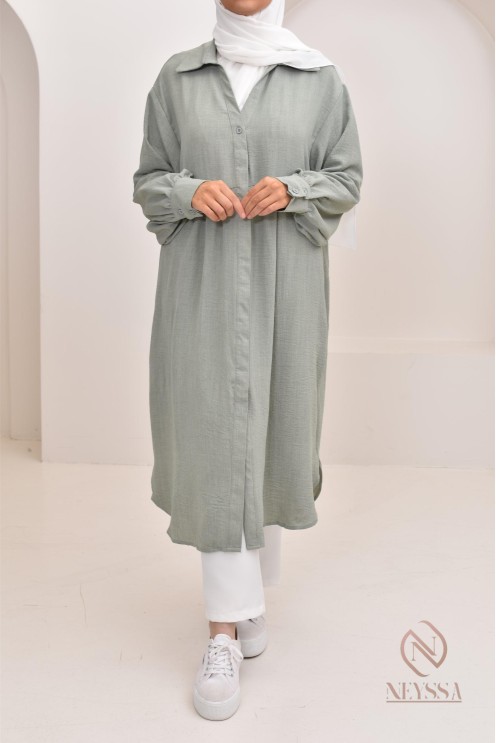 Jazz-effect long shirt, ideal for the approaching summer season