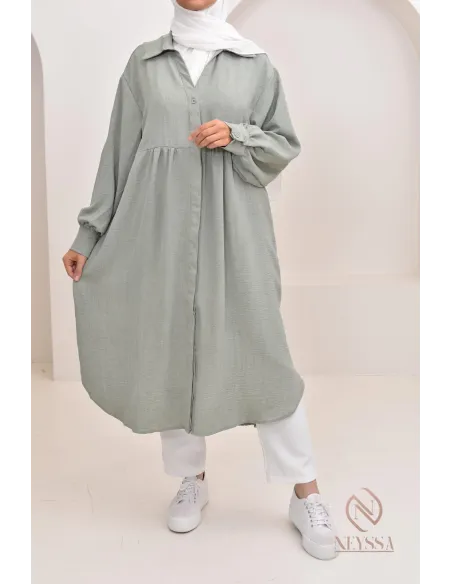 Jazz-effect long shirt, ideal for the approaching summer season