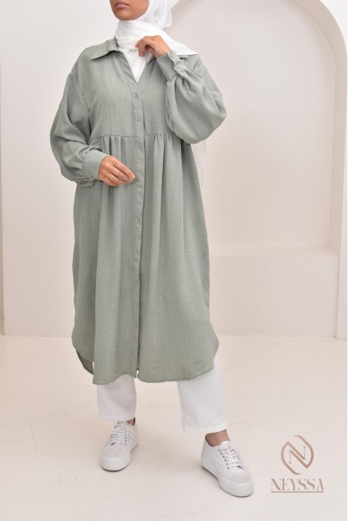 Jazz-effect long shirt, ideal for the approaching summer season