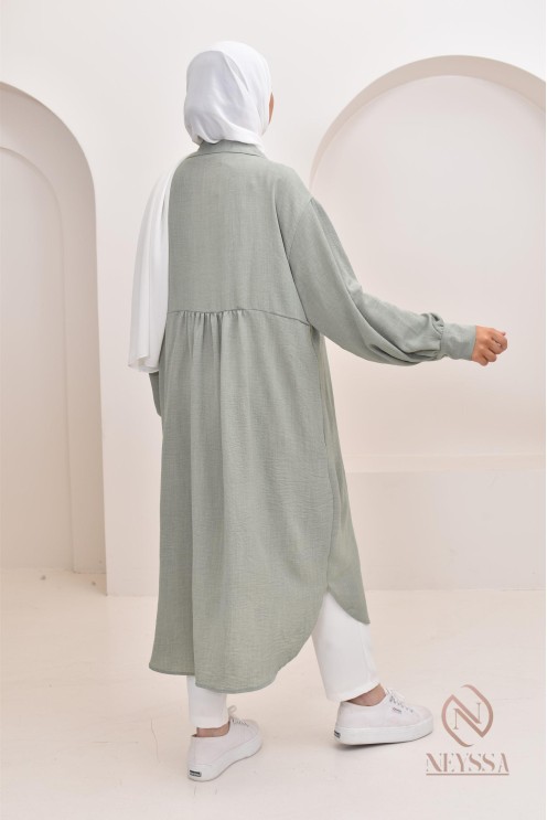 Jazz-effect long shirt, ideal for the approaching summer season