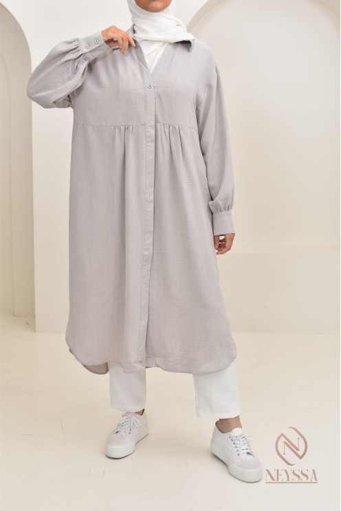 Jazz-effect long shirt, ideal for the approaching summer season