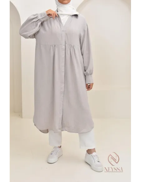 Jazz-effect long shirt, ideal for the approaching summer season