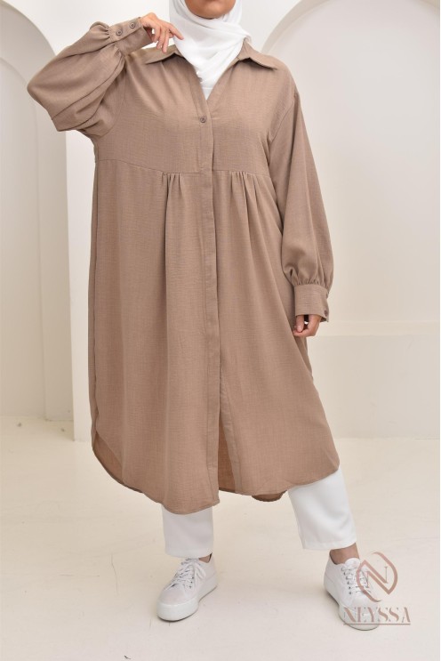 Jazz-effect long shirt, ideal for the approaching summer season