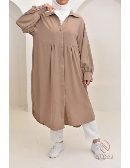 Jazz-effect long shirt, ideal for the approaching summer season