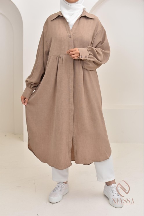 Jazz-effect long shirt, ideal for the approaching summer season