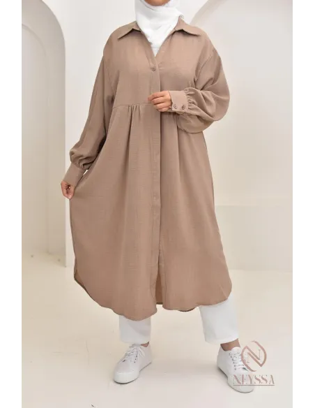 Jazz-effect long shirt, ideal for the approaching summer season