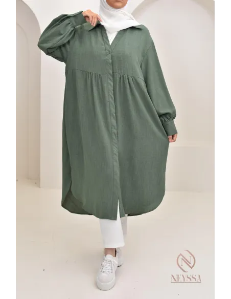 Jazz-effect long shirt, ideal for the approaching summer season