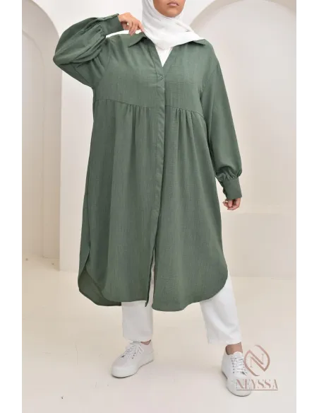 Jazz-effect long shirt, ideal for the approaching summer season