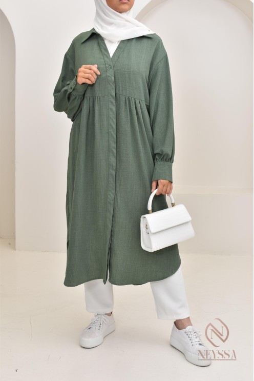 Jazz-effect long shirt, ideal for the approaching summer season