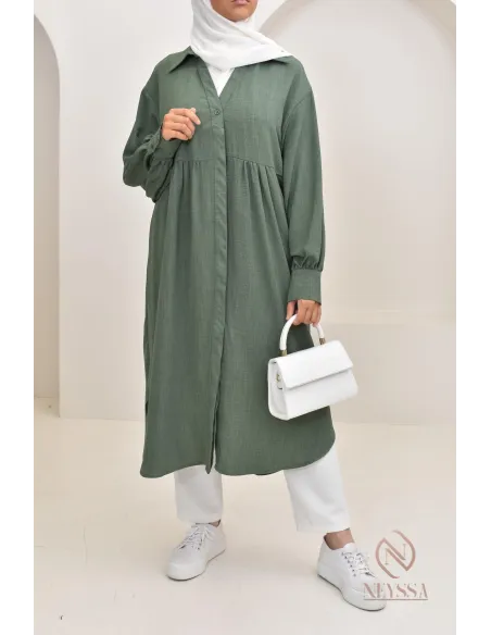 Jazz-effect long shirt, ideal for the approaching summer season