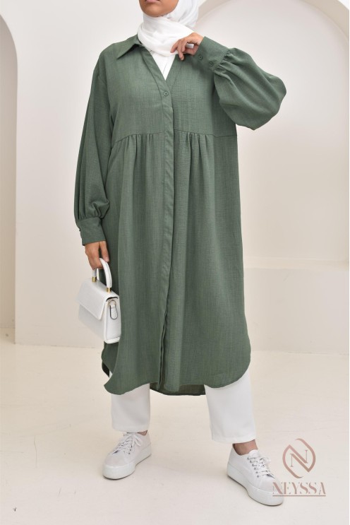 Jazz-effect long shirt, ideal for the approaching summer season