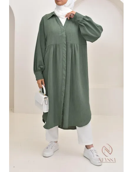 Jazz-effect long shirt, ideal for the approaching summer season