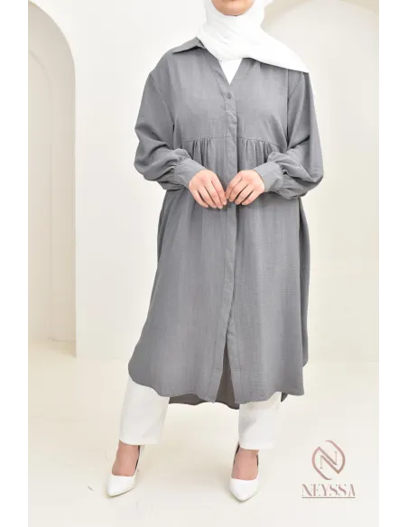 Jazz-effect long shirt, ideal for the approaching summer season