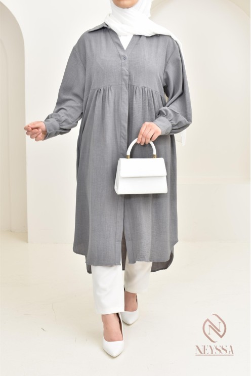 Jazz-effect long shirt, ideal for the approaching summer season