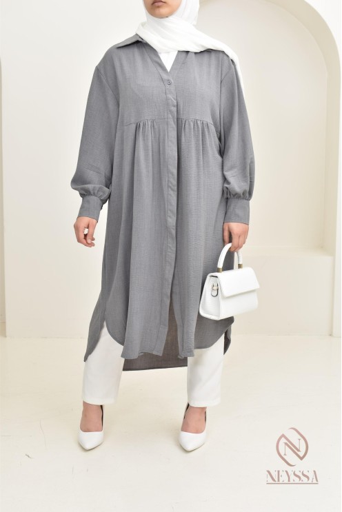 Jazz-effect long shirt, ideal for the approaching summer season
