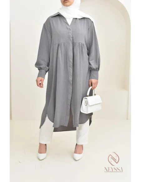 Jazz-effect long shirt, ideal for the approaching summer season