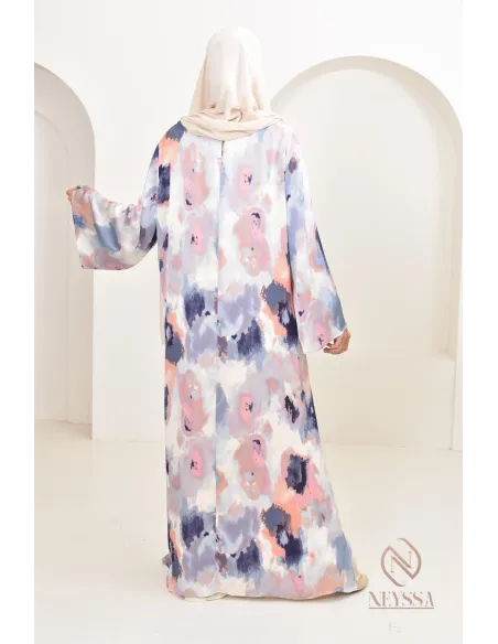 tunique longue asymétrique avec sous robe, tissu fluide léger été 2024