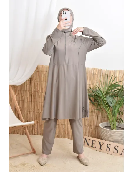 3-teiliger Badeburkini mit integrierter Kapuze aus strapazierfähigem, blickdichtem Material