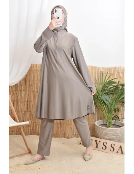 3-teiliger Badeburkini mit integrierter Kapuze aus strapazierfähigem, blickdichtem Material