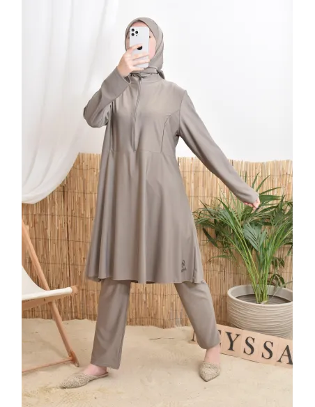 3-teiliger Badeburkini mit integrierter Kapuze aus strapazierfähigem, blickdichtem Material