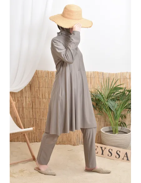 3-teiliger Badeburkini mit integrierter Kapuze aus strapazierfähigem, blickdichtem Material