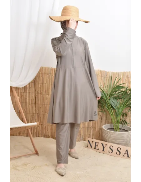 3-teiliger Badeburkini mit integrierter Kapuze aus strapazierfähigem, blickdichtem Material