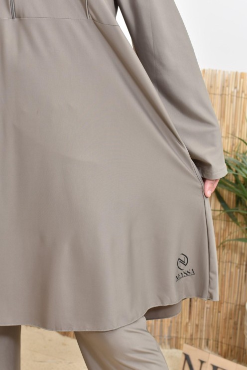 3-teiliger Badeburkini mit integrierter Kapuze aus strapazierfähigem, blickdichtem Material