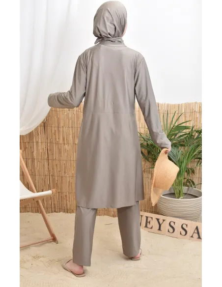 3-teiliger Badeburkini mit integrierter Kapuze aus strapazierfähigem, blickdichtem Material