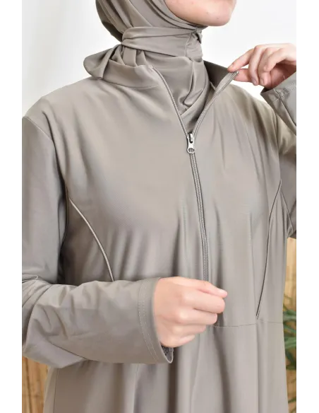 3-teiliger Badeburkini mit integrierter Kapuze aus strapazierfähigem, blickdichtem Material