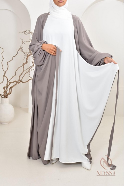 Zweiteilige Abaya-Kimono-Kombination für verschleierte Frauen, Hijabi-Outfit
