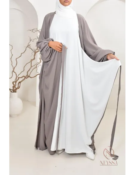 Zweiteilige Abaya-Kimono-Kombination für verschleierte Frauen, Hijabi-Outfit
