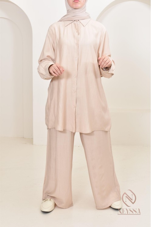 ensemble chemise longue avec pantalon, must have pour la femme voilée 