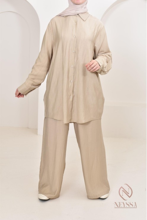 long shirt and pants set, a must-have for the veiled woman 