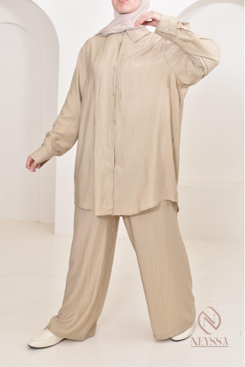 long shirt and pants set, a must-have for the veiled woman 