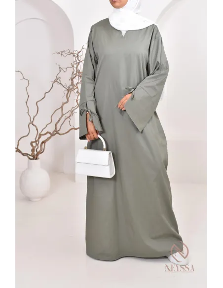 Robe  abaya longue effet cotonpour femmes hijabi, idée outfit  été 2024