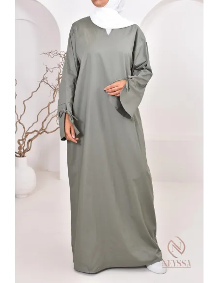 Robe  abaya longue effet cotonpour femmes hijabi, idée outfit  été 2024