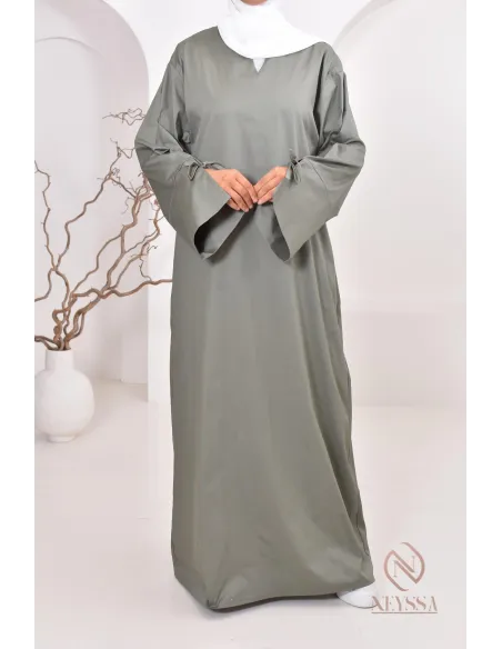 Robe  abaya longue effet cotonpour femmes hijabi, idée outfit  été 2024