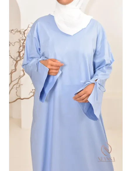 Robe  abaya longue effet cotonpour femmes hijabi, idée outfit  été 2024