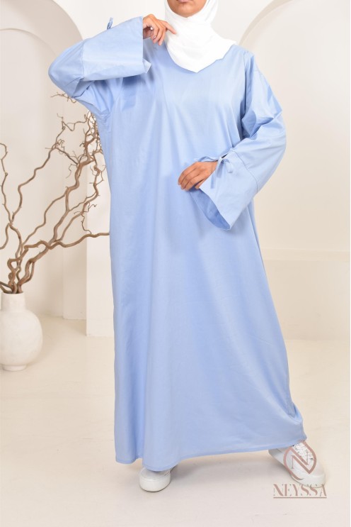 Robe  abaya longue effet cotonpour femmes hijabi, idée outfit  été 2024