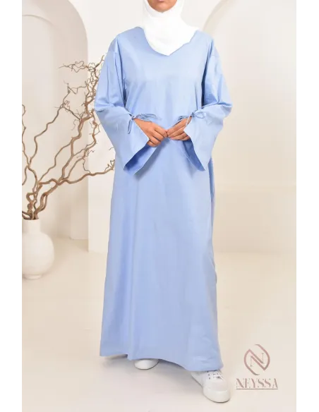 Robe  abaya longue effet cotonpour femmes hijabi, idée outfit  été 2024