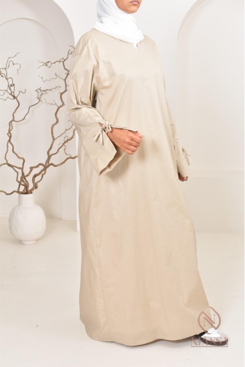 Robe  abaya longue effet cotonpour femmes hijabi, idée outfit  été 2024