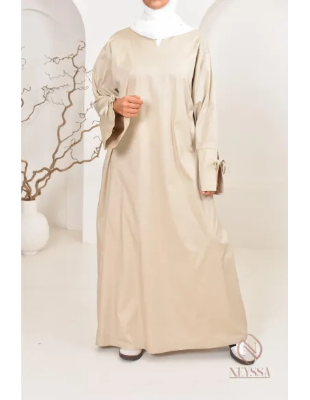 Robe  abaya longue effet cotonpour femmes hijabi, idée outfit  été 2024