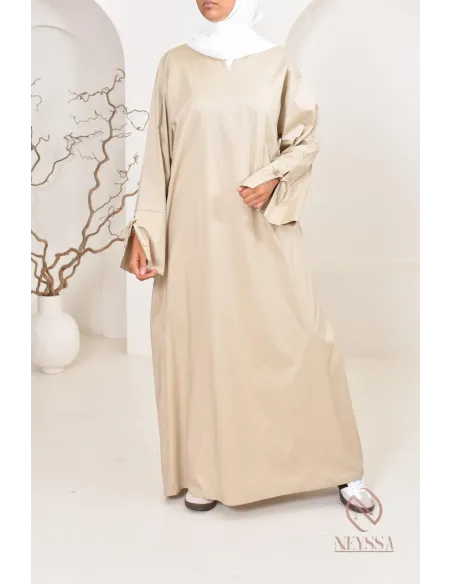 Robe  abaya longue effet cotonpour femmes hijabi, idée outfit  été 2024