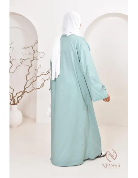 Robe  abaya longue effet cotonpour femmes hijabi, idée outfit  été 2024