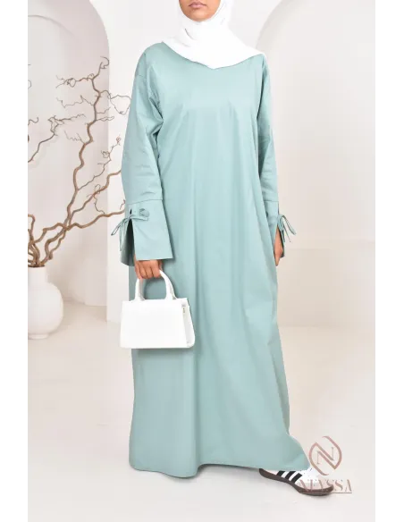 Robe  abaya longue effet cotonpour femmes hijabi, idée outfit  été 2024