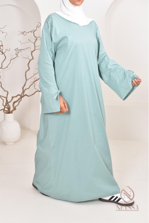 Robe  abaya longue effet cotonpour femmes hijabi, idée outfit  été 2024
