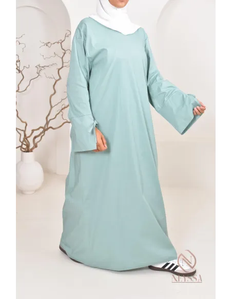 Robe  abaya longue effet cotonpour femmes hijabi, idée outfit  été 2024
