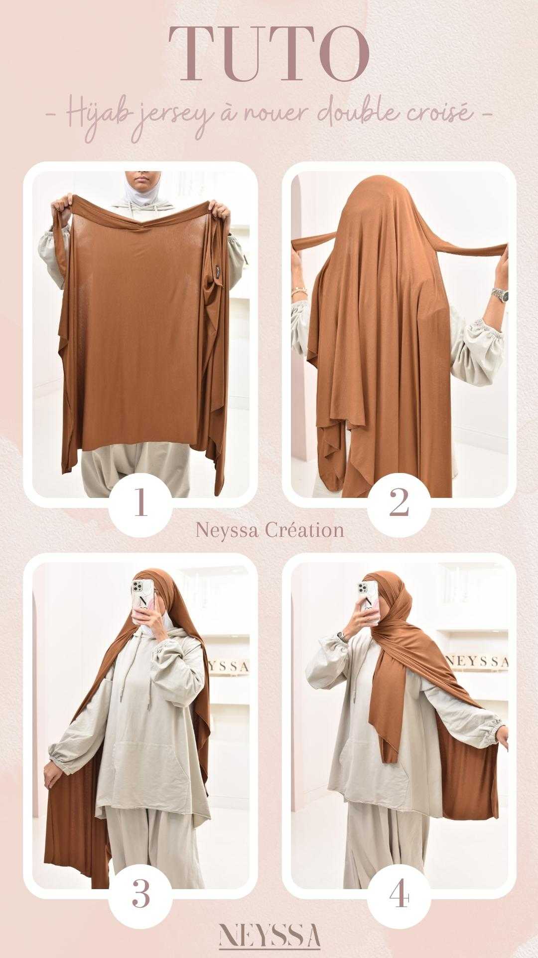 tuto hijab à nouer double croisé